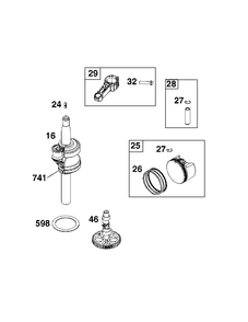 Crankshaft Group Diagram and Parts List for 8P502-0129-H1  Briggs and Stratton Engine